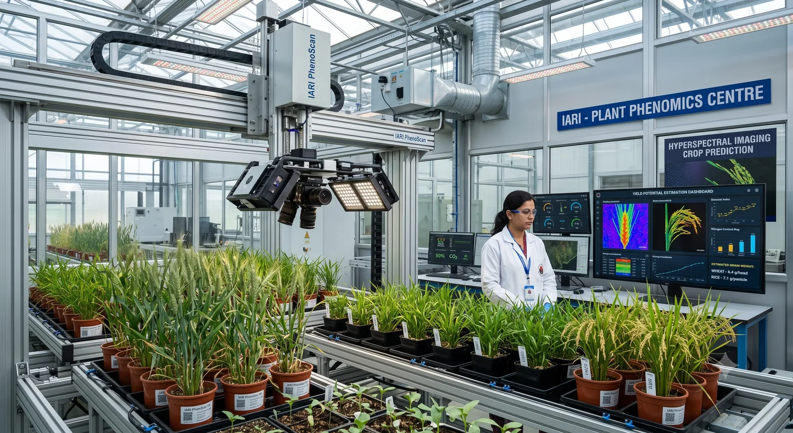 Hyperspectral imaging for wheat & rice yield prediction
