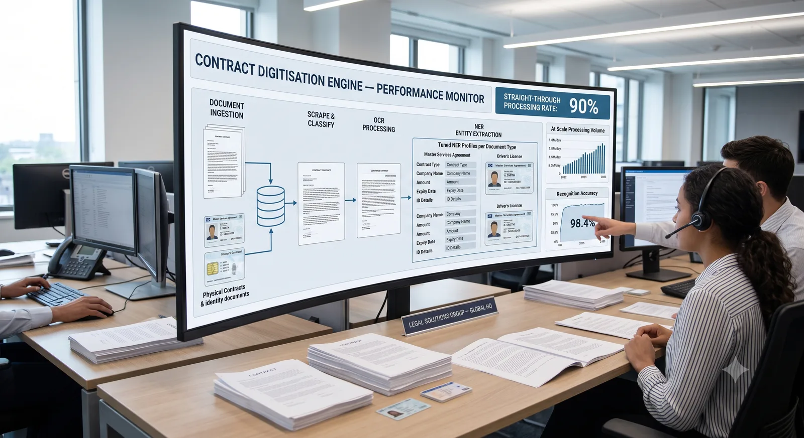 OCR + NLP for contract digitisation — 90% straight-through