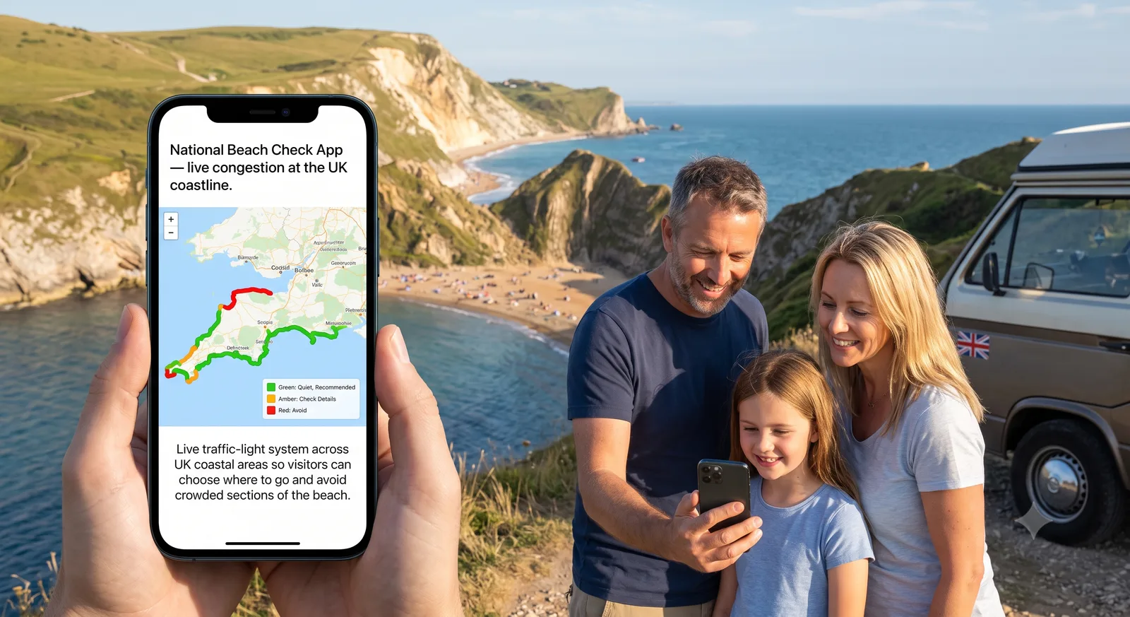 National Beach Check App — live congestion at the UK coastline